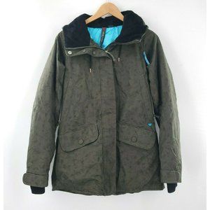 Obermeyer Thermore Isla Jacket Womens Camo Green Hooded Skii Coat Size 6
